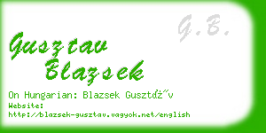 gusztav blazsek business card